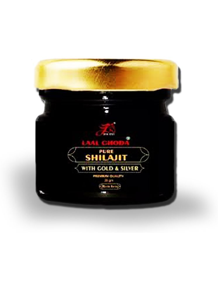     			LAAL GHODA Pure and Natural Shilajit  Resin with Gold & Silver