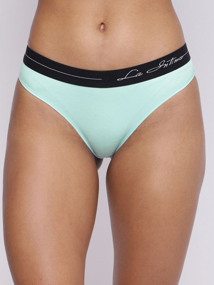     			La Intimo Pack of 1 Cotton Lycra Bikini For Women ( Sea Green )