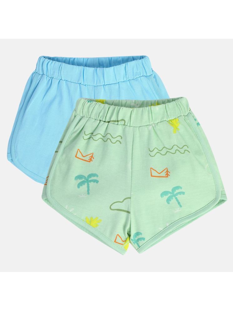     			MINI KLUB Pack of 2 Cotton Shorts For Baby Boys ( Multicolor 1 )