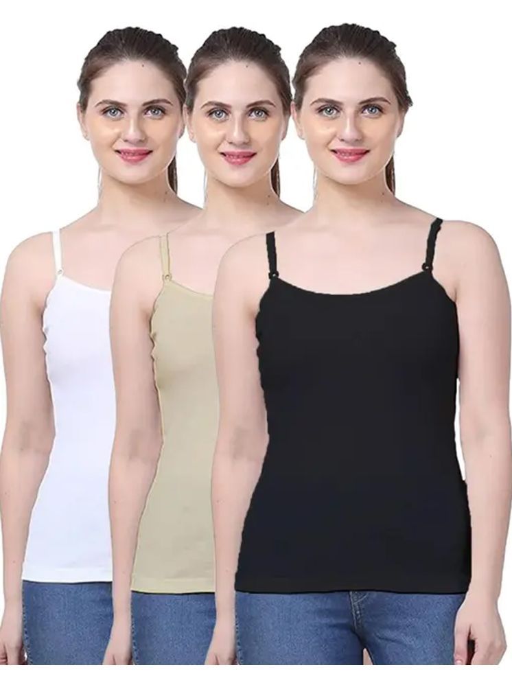     			sudarking Pack of 3 Cotton Slip ( Black )