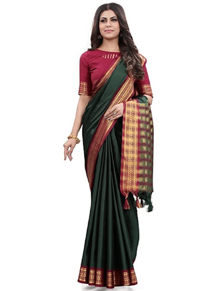     			supalee Tex Pack of 1 Cotton Silk Woven Saree With Blouse Piece ( Light Green )