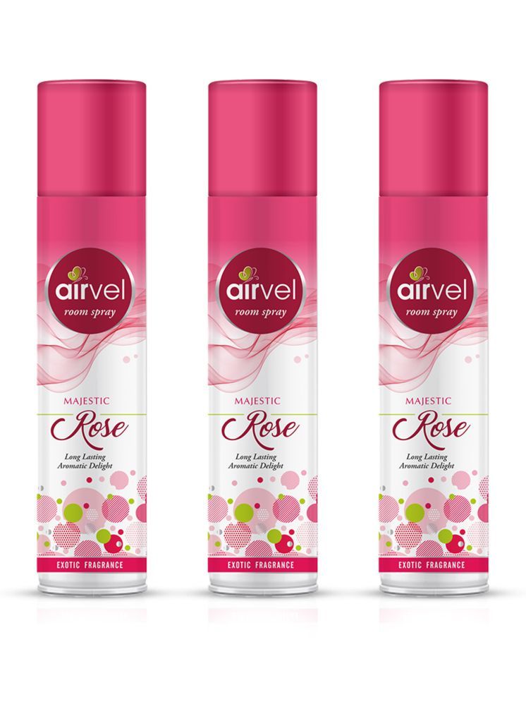     			Airvel Rose Fragrance Room Spray Air Freshener for Home, Bathroom and Car 217ml ( Pack of 3 )