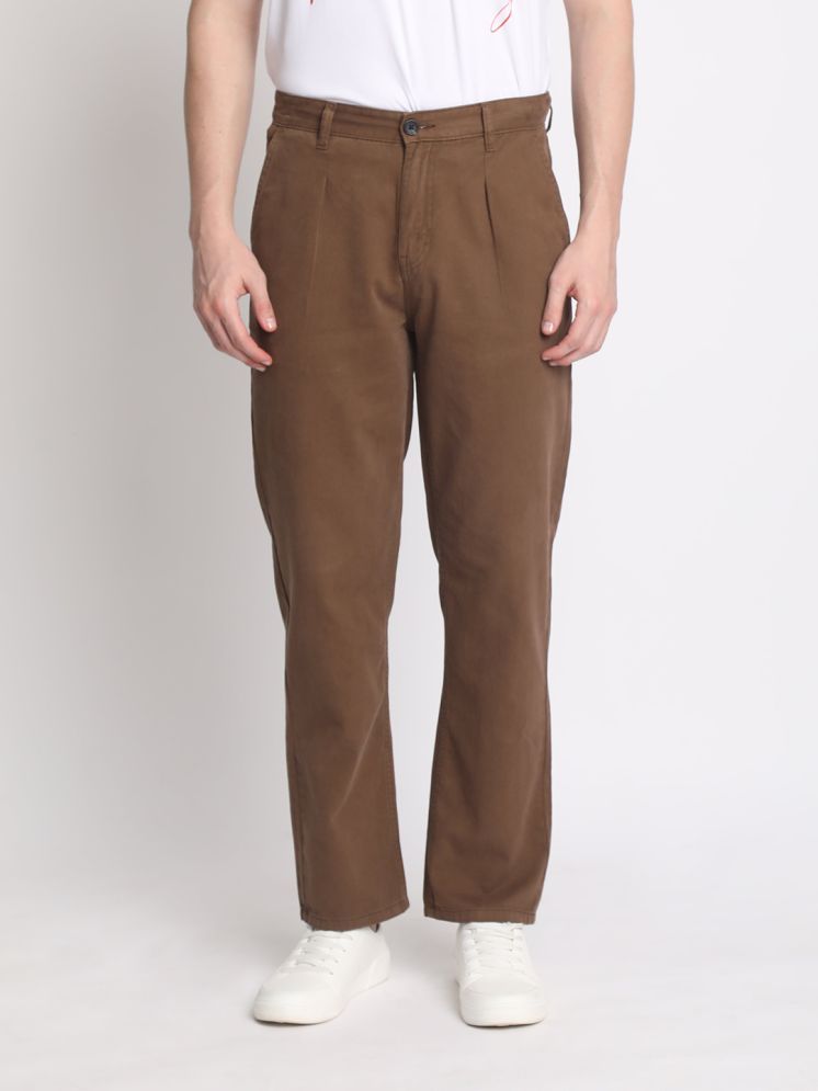     			IVOC Straight Flat Men's Chinos - Brown ( Pack of 1 )