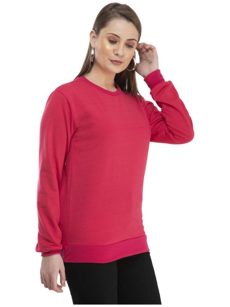     			IndiWeaves Fleece Women's Non Hooded Sweatshirt ( Pink )