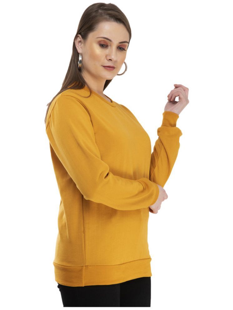     			IndiWeaves Fleece Women's Non Hooded Sweatshirt ( Yellow )