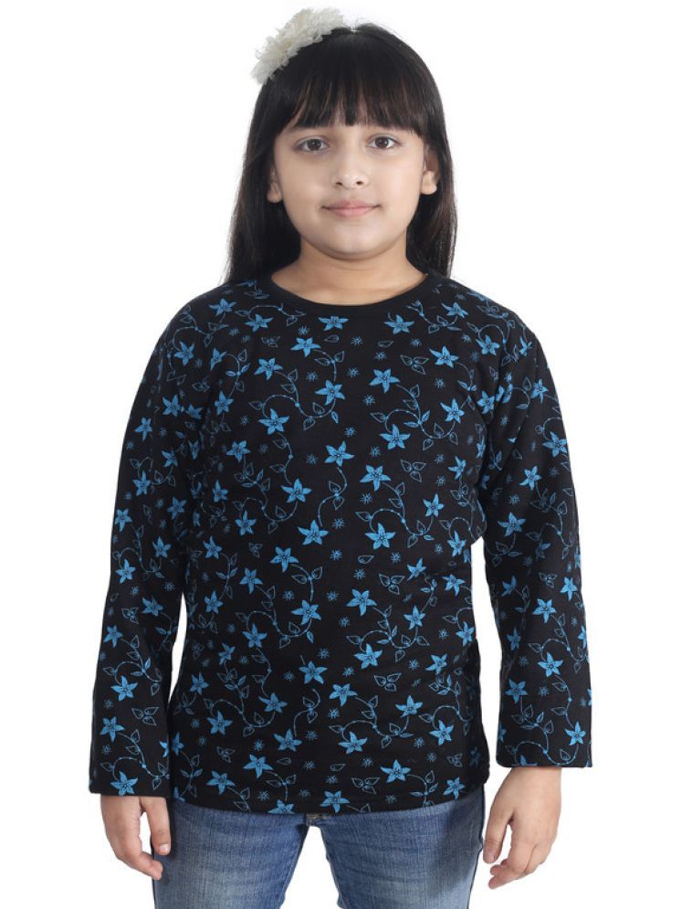     			IndiWeaves Pack of 1 Girls Fleece T-Shirt ( Black )