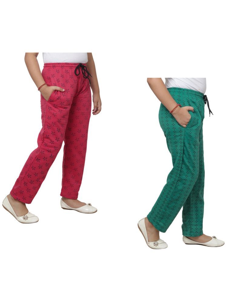     			IndiWeaves Pack of 2 Girls Fleece Trackpants ( Colors )