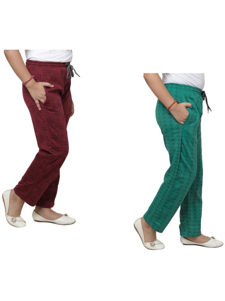     			IndiWeaves Pack of 2 Girls Fleece Trackpants ( Colors )