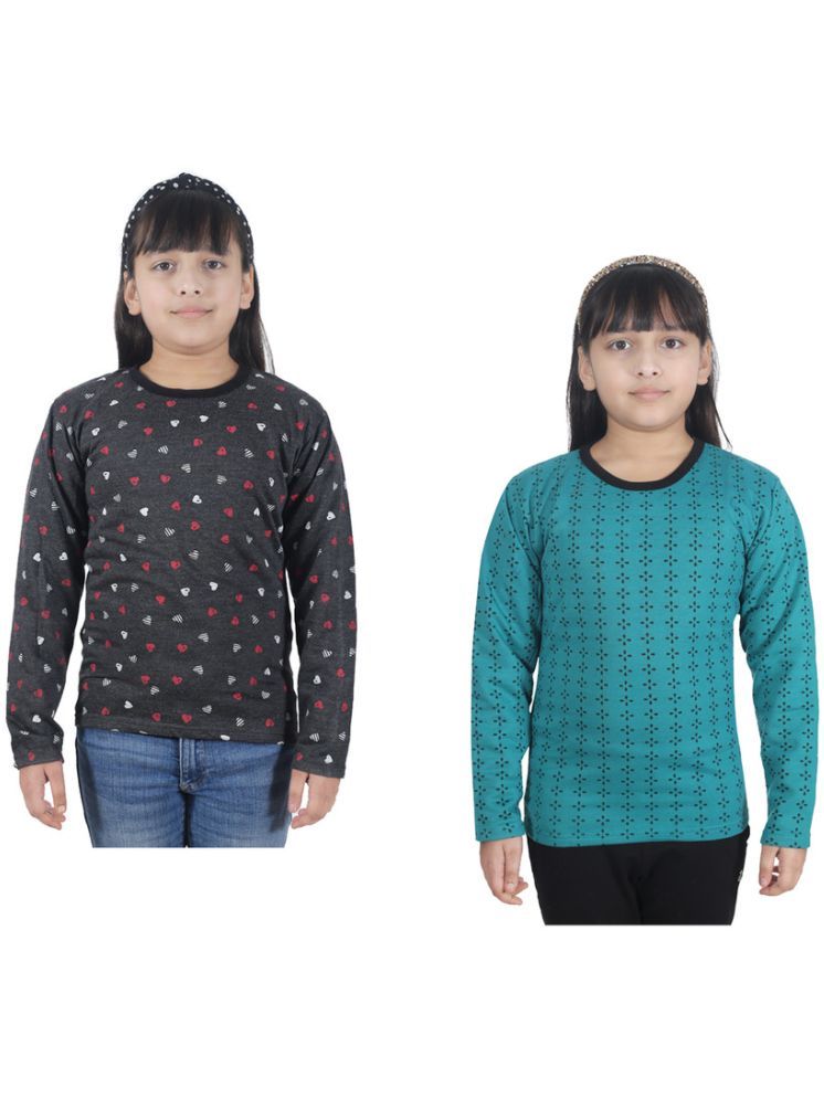     			IndiWeaves Pack of 2 Girls Fleece T-Shirt ( Multicolor )