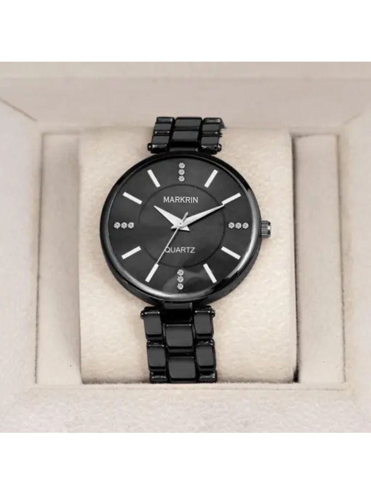     			MARKRIN Black Metal Analog Womens Watch