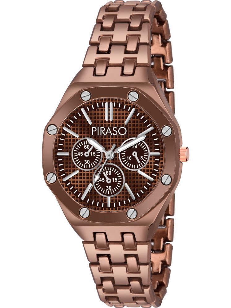     			PIRASO Brown Stainless Steel Analog Men's Watch