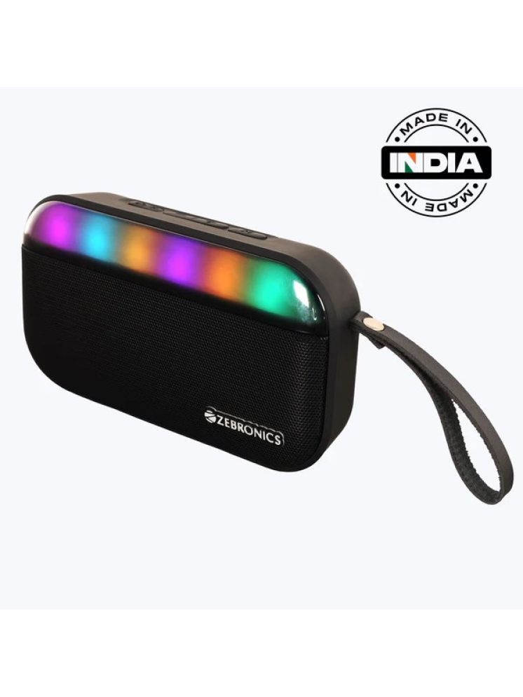     			Zebronics county 7 8 W Bluetooth Speaker Bluetooth V 5.3 with USB,SD card Slot Playback Time 15 hrs Black