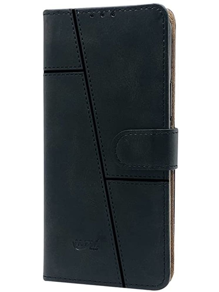     			Doyen Creations Black Flip Cover Artificial Leather Compatible For Vivo Y21 ( Pack of 1 )