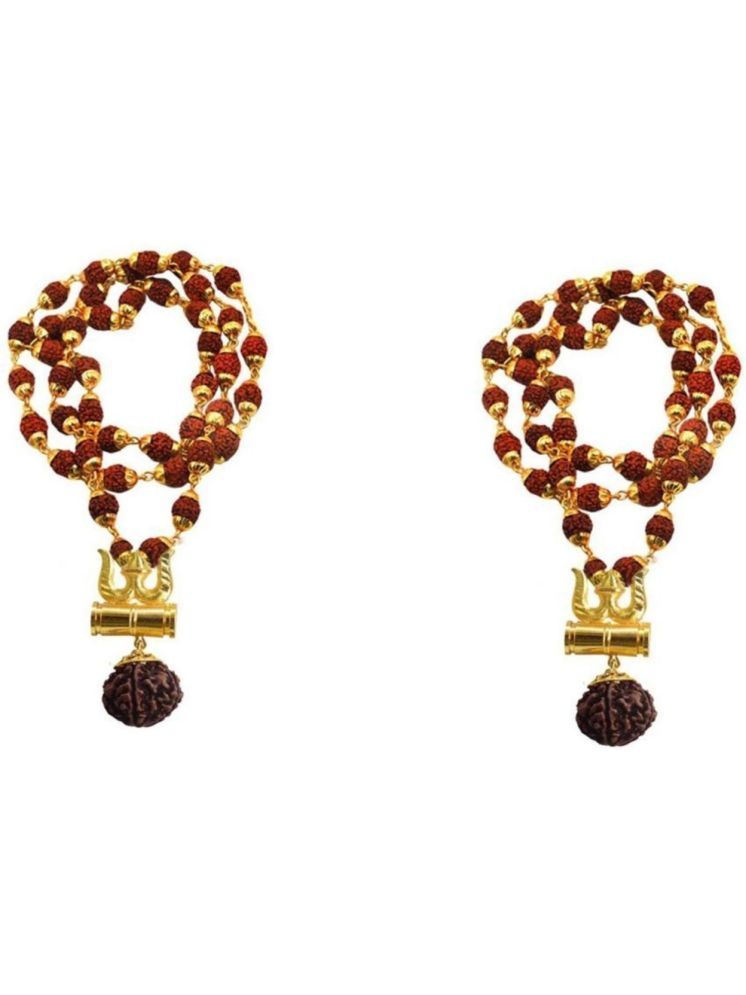     			DvR ClicK Pooja Mala Golden Cap With Trishul Damru ( Pack of 2 )