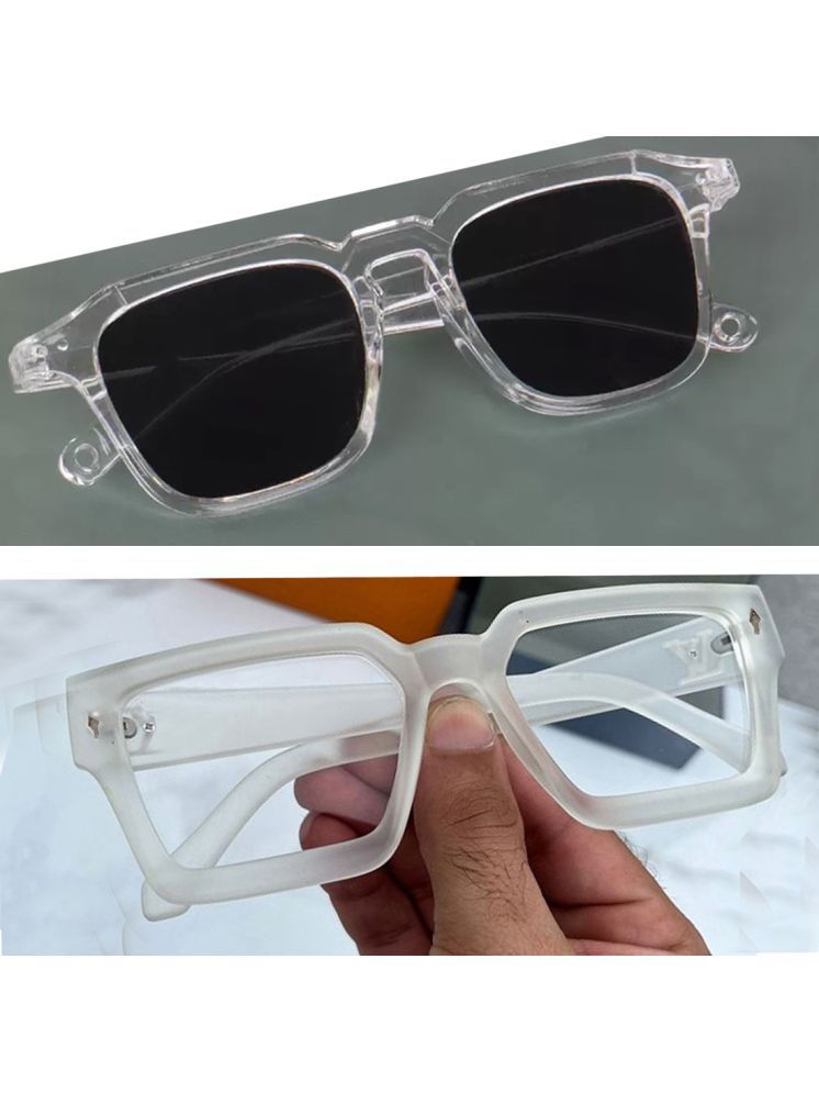     			Elligator White Rectangular Sunglasses ( Pack of 2 )