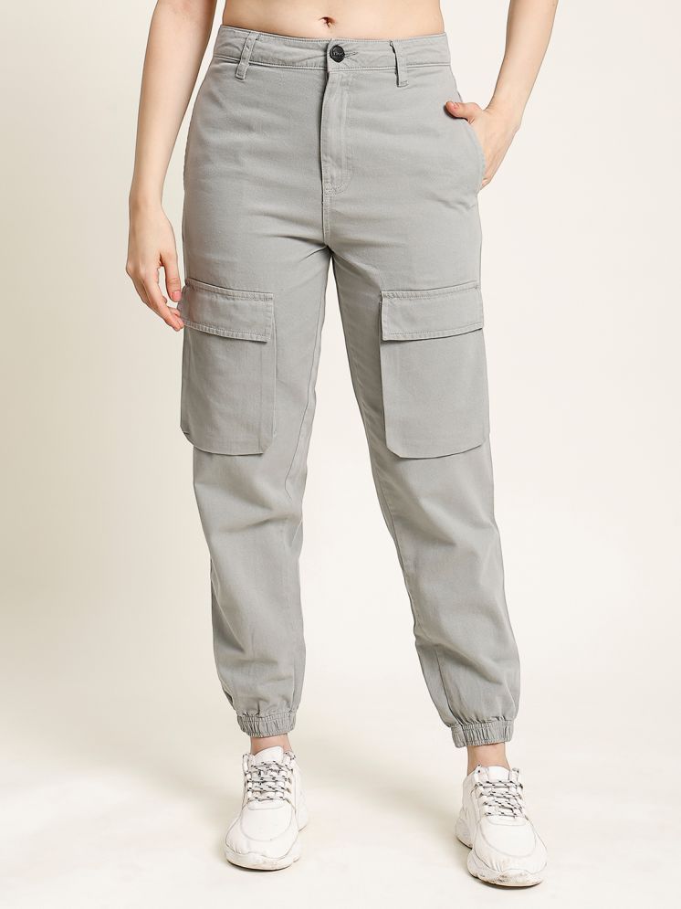     			IVOC Pack of 1 Cotton Regular Women's Cargo Pants ( Grey )