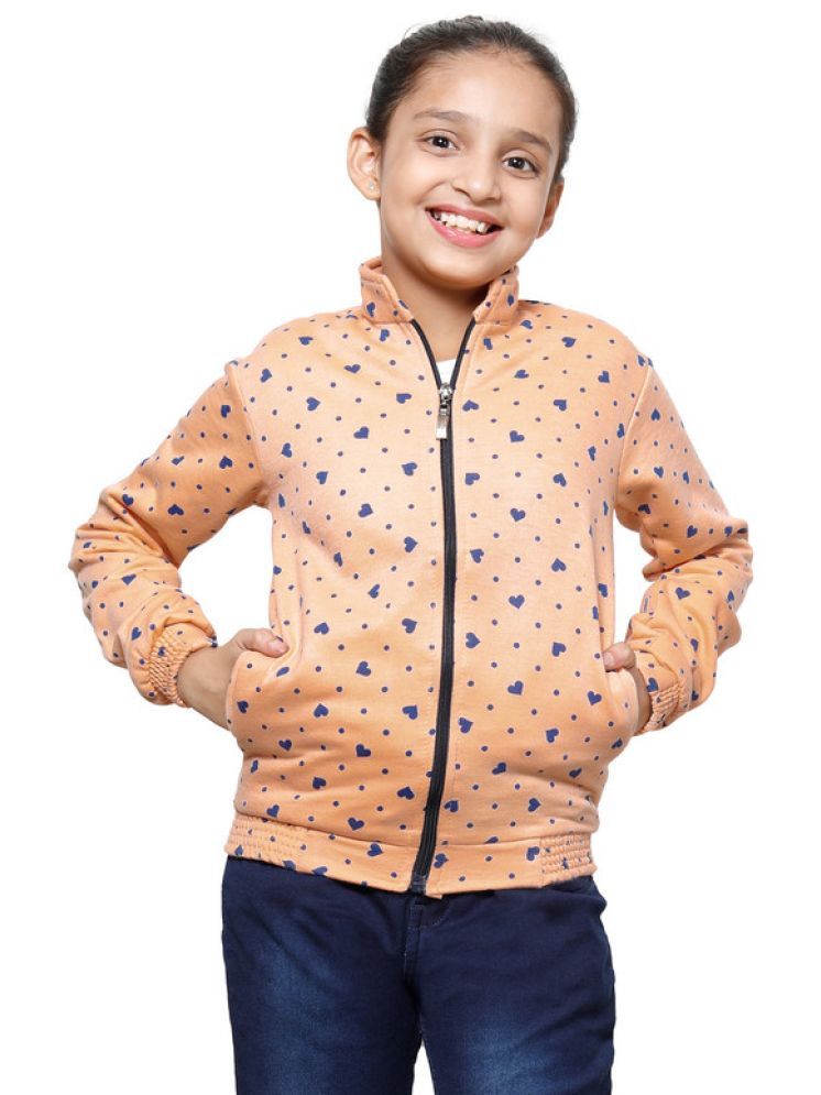     			IndiWeaves Pack of 1 Girls Fleece Sweatshirt ( Peach )