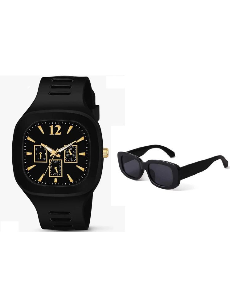     			PIRASO Black Silicon Analog Men's Watch