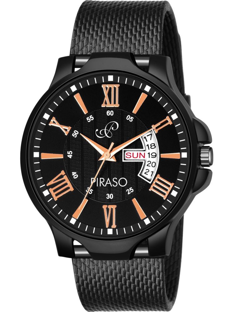     			PIRASO Black Silicon Analog Men's Watch