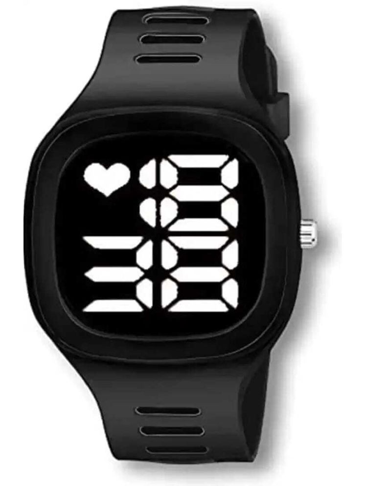     			PIRASO Black Silicon Digital Men's Watch