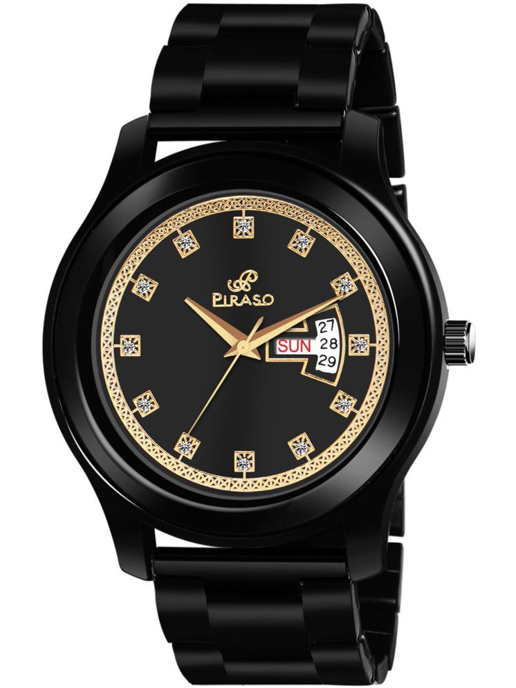     			PIRASO Black Stainless Steel Analog Men's Watch