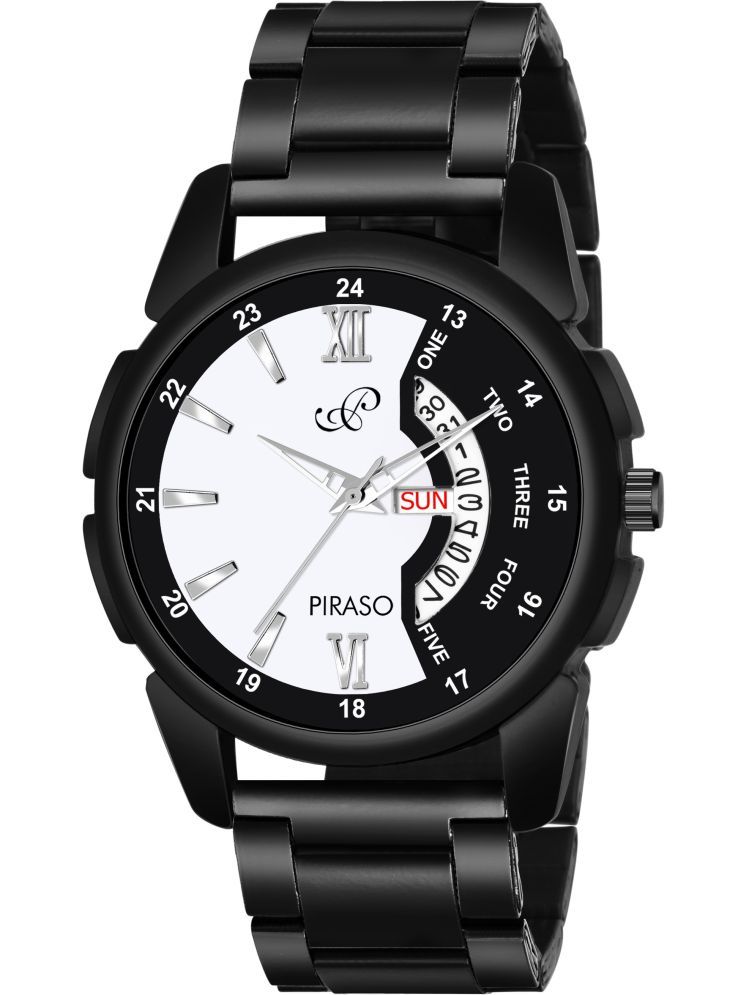     			PIRASO Black Stainless Steel Analog Men's Watch