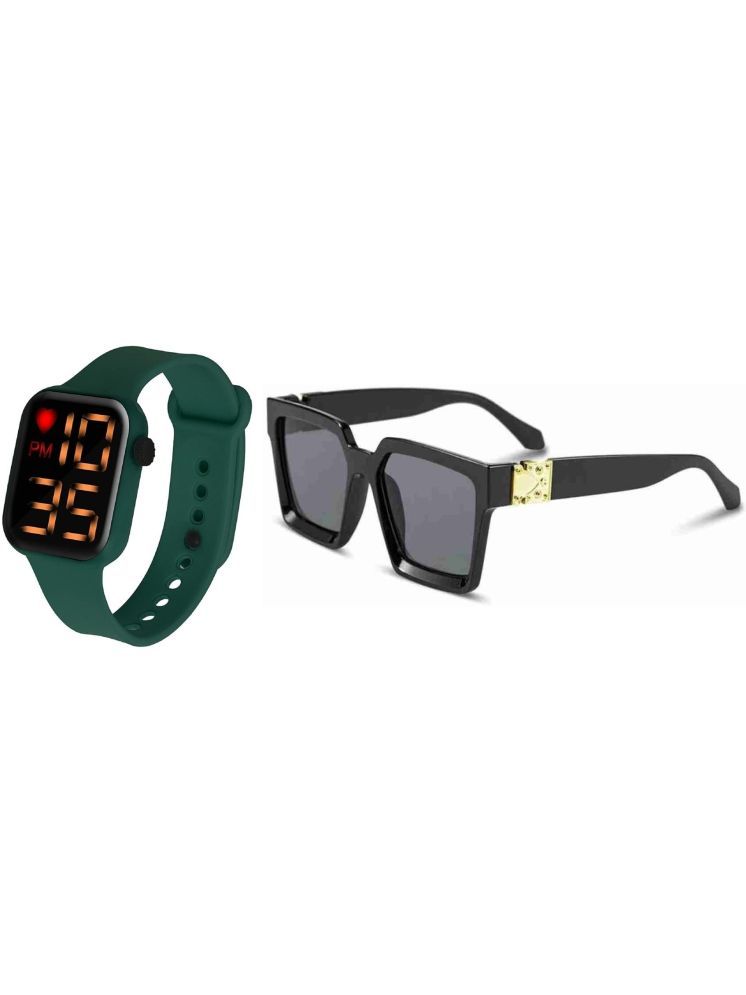     			PIRASO Green Silicon Digital Men's Watch