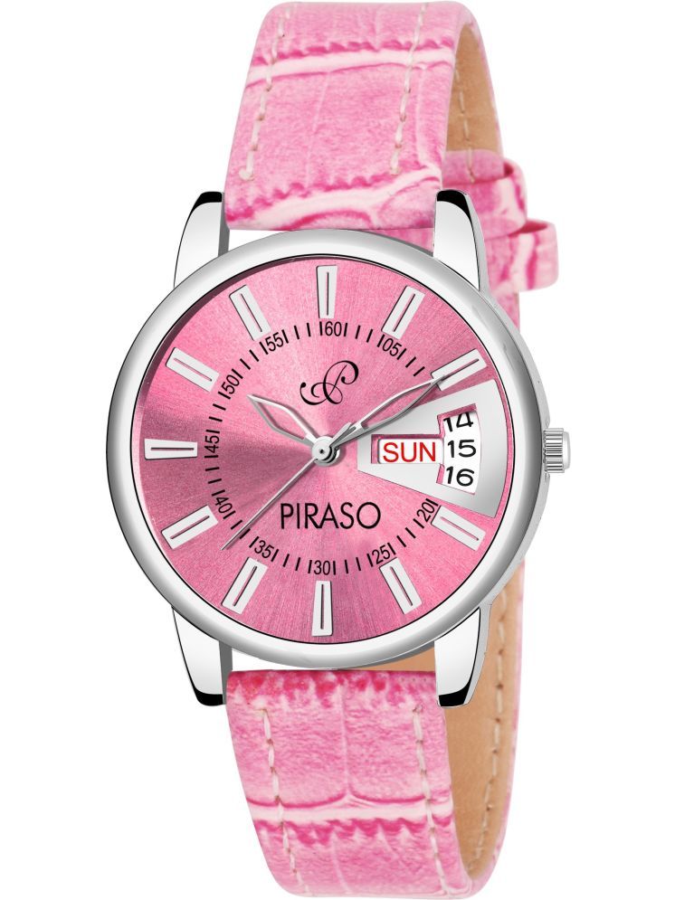     			PIRASO Pink Leather Analog Men's Watch