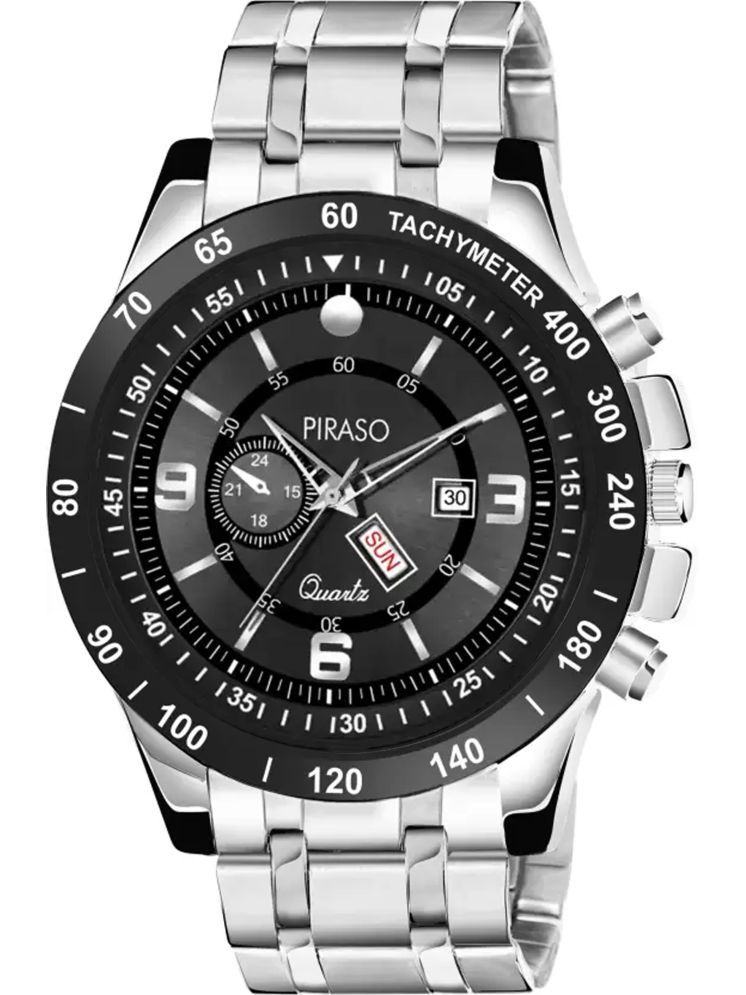     			PIRASO Silver Stainless Steel Analog Men's Watch