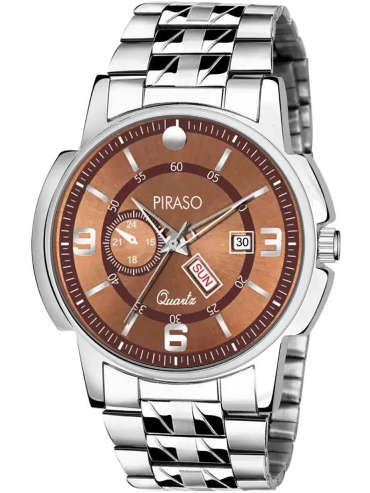     			PIRASO Silver Stainless Steel Analog Men's Watch