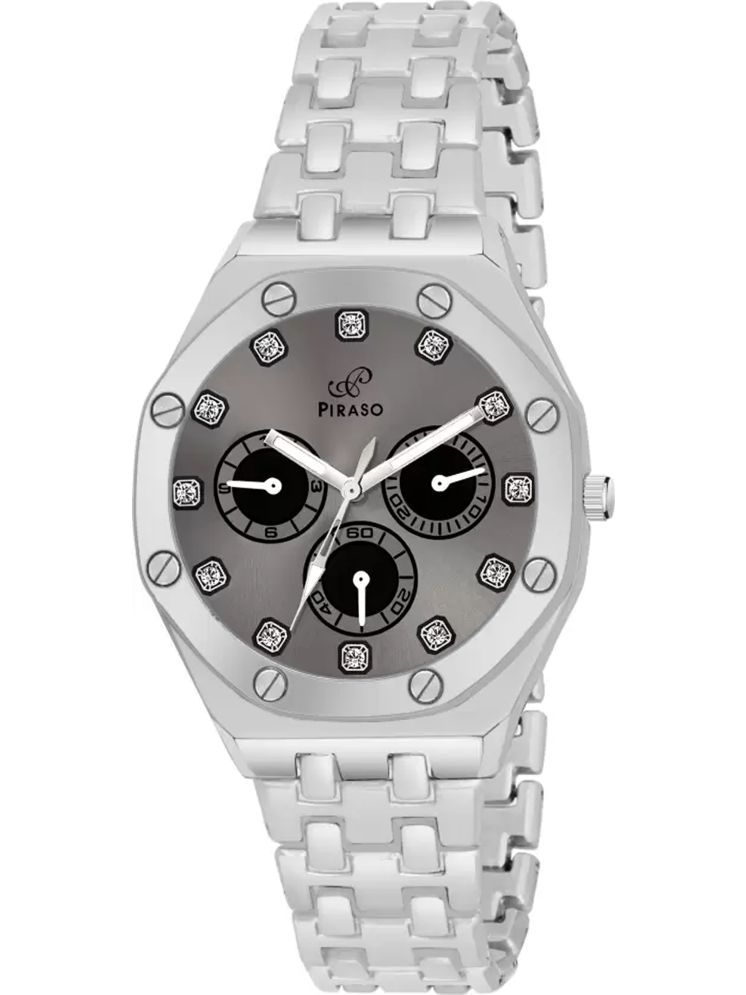     			PIRASO Silver Stainless Steel Analog Men's Watch