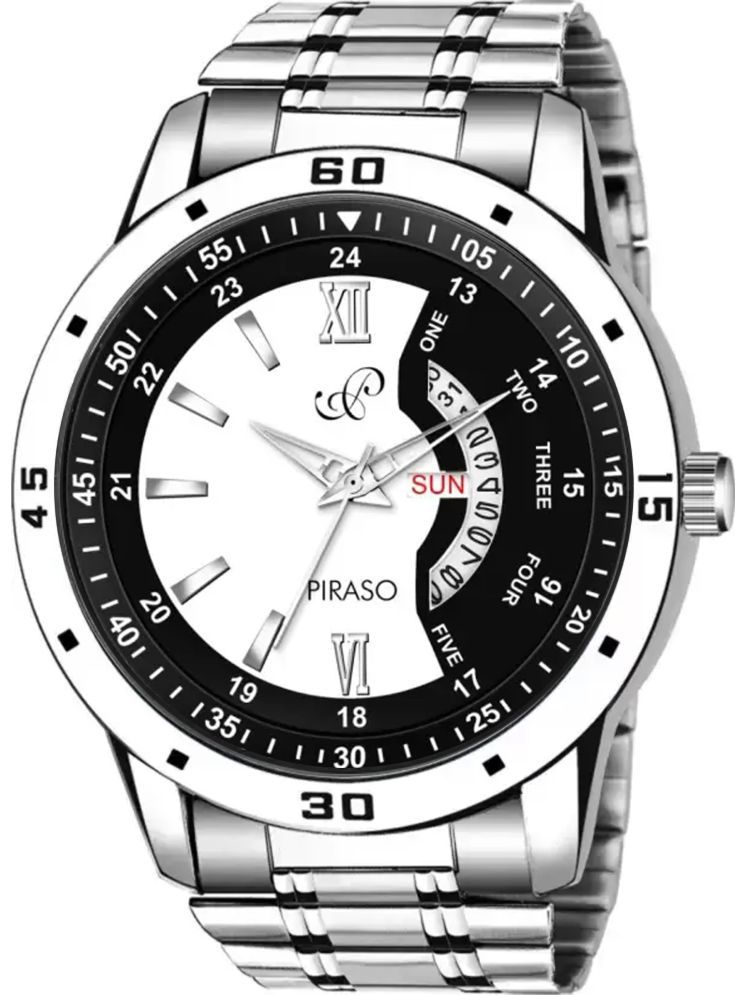     			PIRASO Silver Stainless Steel Analog Men's Watch