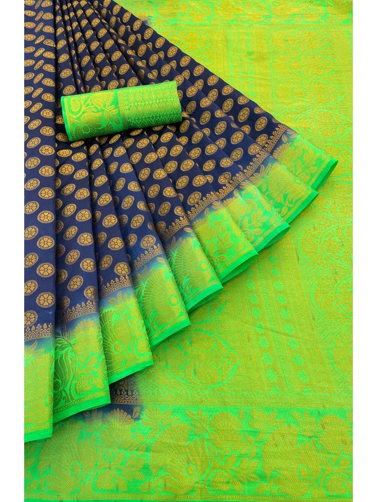     			Prijari Pack of 1 Banarasi Silk Woven Saree With Blouse Piece ( Multicolor )