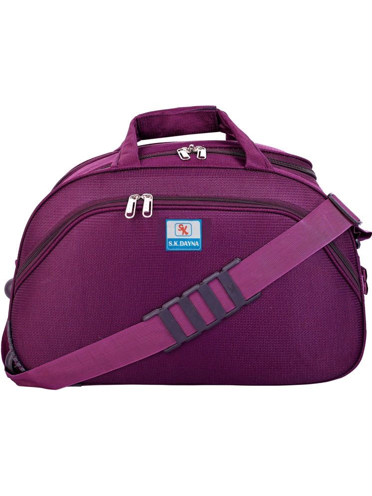     			S.K.DAYNA 50 Ltrs Purple Polyester Duffle Trolley