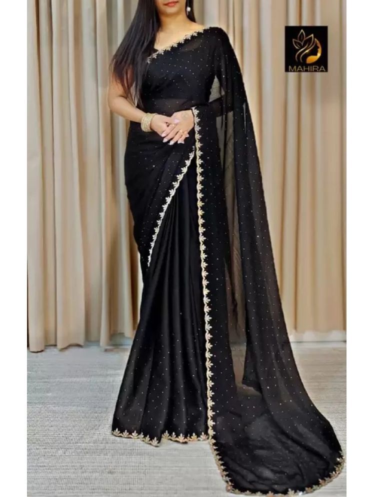     			Samai Pack of 1 Georgette Embellished Saree With Blouse Piece ( Black )