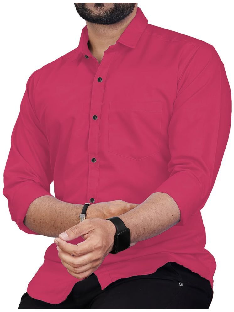     			TrendiVastra Cotton Blend Slim Fit Solids Full Sleeves Men's Casual Shirt - Pink ( Pack of 1 )