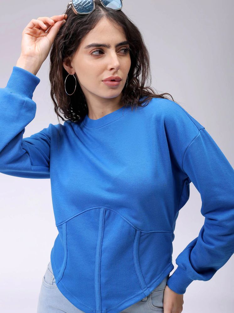     			AIN6 Cotton - Fleece Women's Non Hooded Sweatshirt ( Blue )