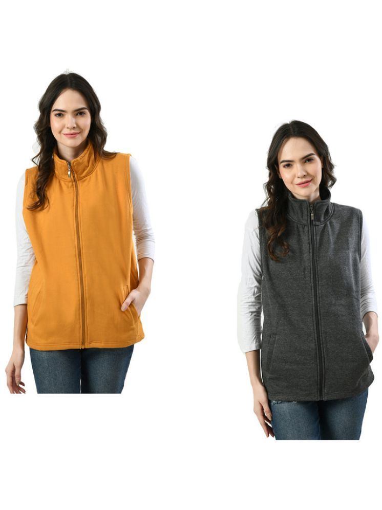     			IndiWeaves - Fleece Multi Color Jackets Pack of 2