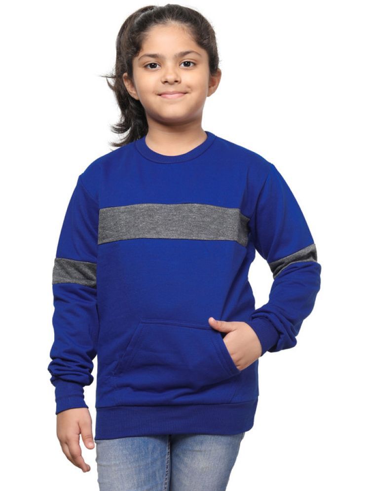     			IndiWeaves Pack of 1 Girls Fleece Sweatshirt ( Blue )