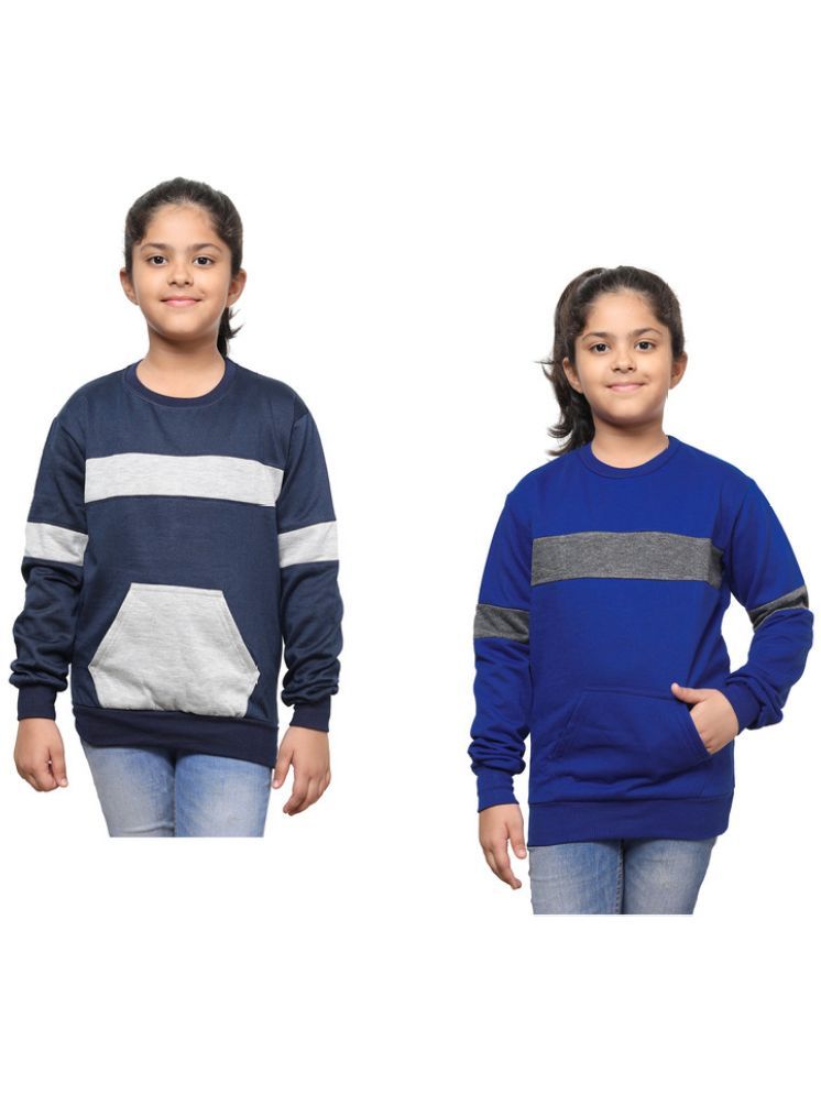     			IndiWeaves Pack of 2 Girls Fleece Sweatshirt ( Multicolor )