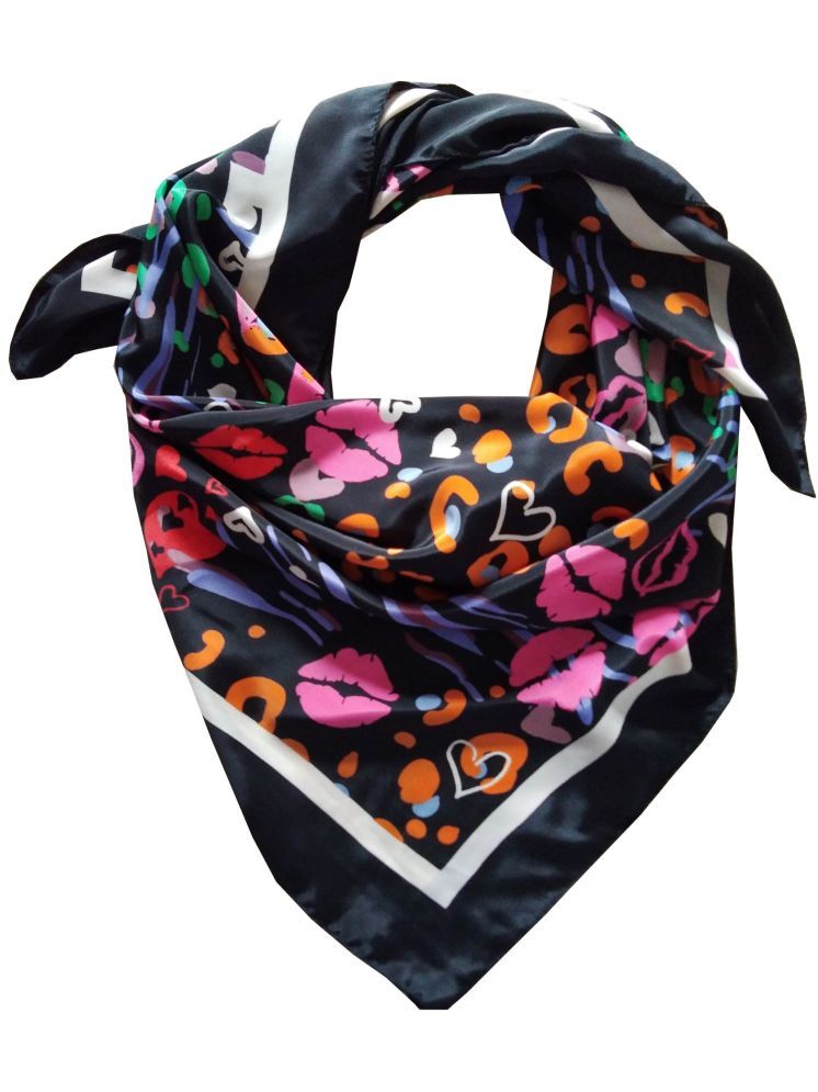     			JVNINE Black Polyester Women's Scarf ( Pack of 1 )