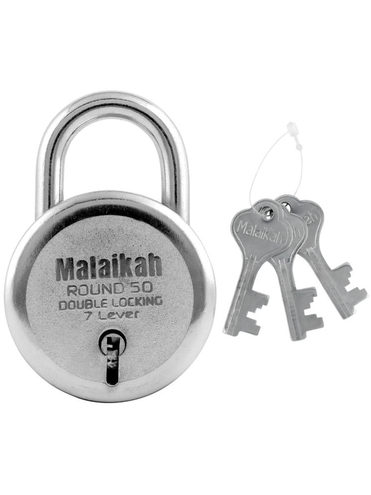     			Malaikah Round 50mm Double Locking 7 Lever Comes With 3 Keys Pack Of 1