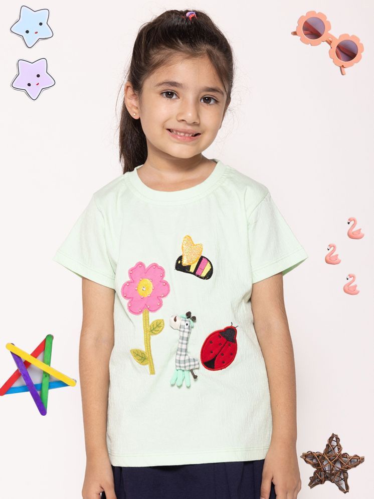     			PAMPOLINA Pack of 1 Girls Cotton T-Shirt ( Mint Green )