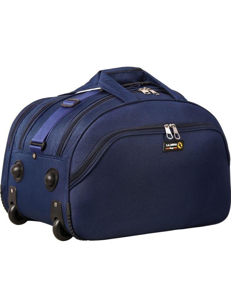     			S.K.DAYNA 60 Ltrs Blue Polyester Duffle Trolley