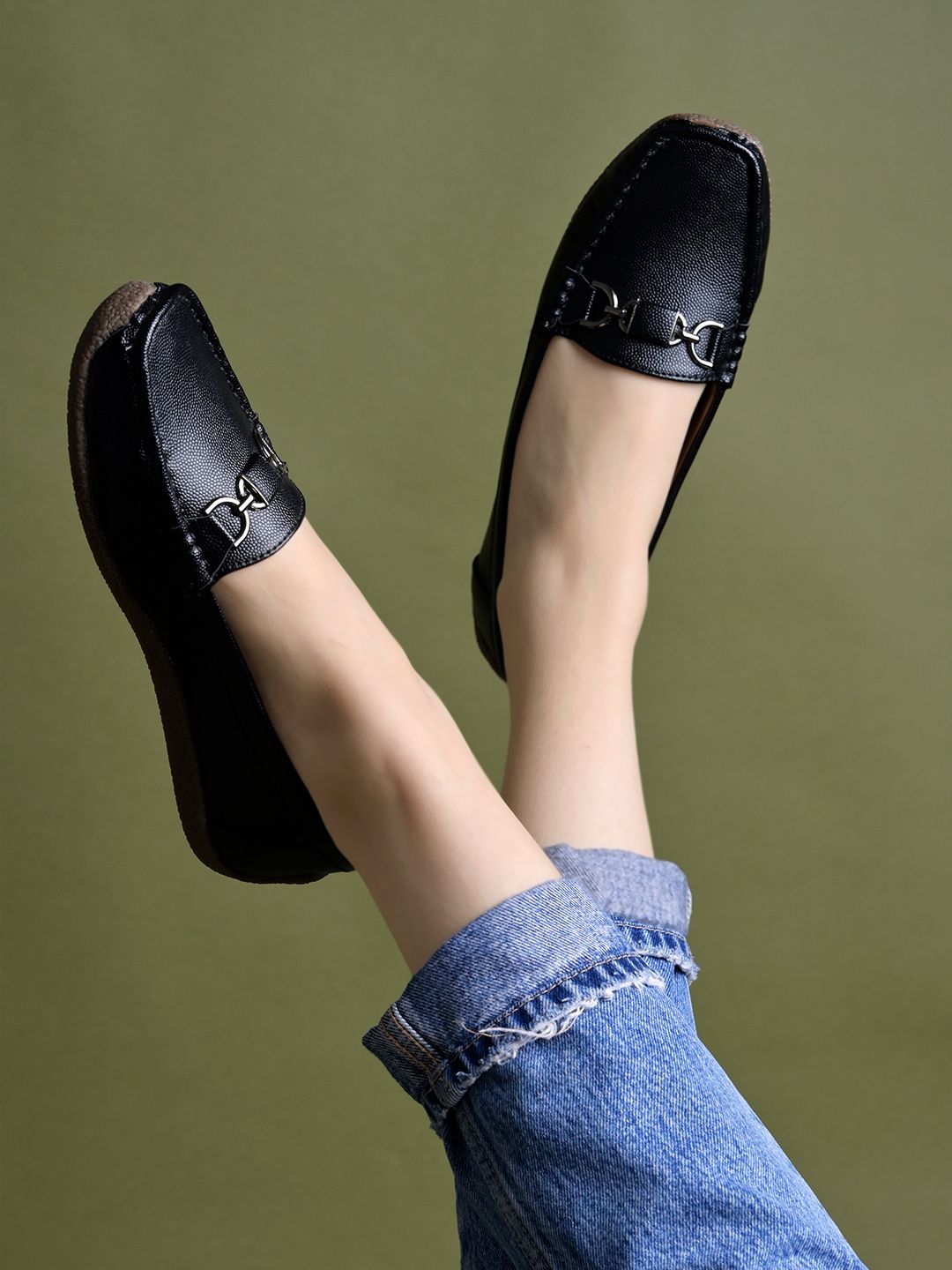     			Shoetopia Black Women's Loafers