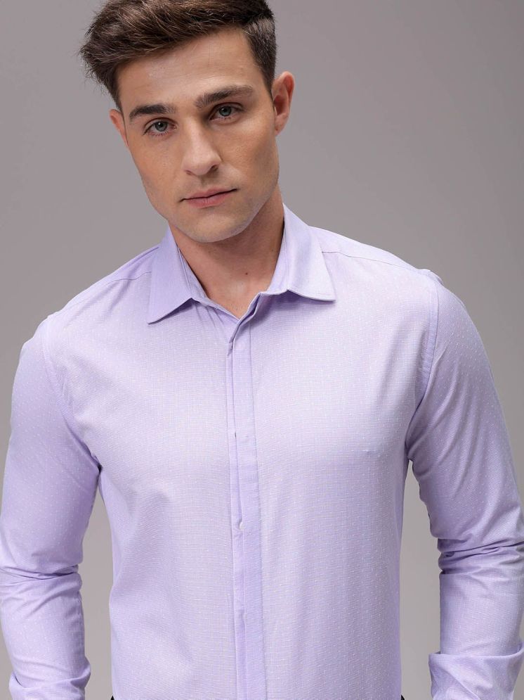     			The Indian Garage Co. Poly Cotton Slim Fit Full Sleeves Men's Formal Shirt - Purple ( Pack of 1 )