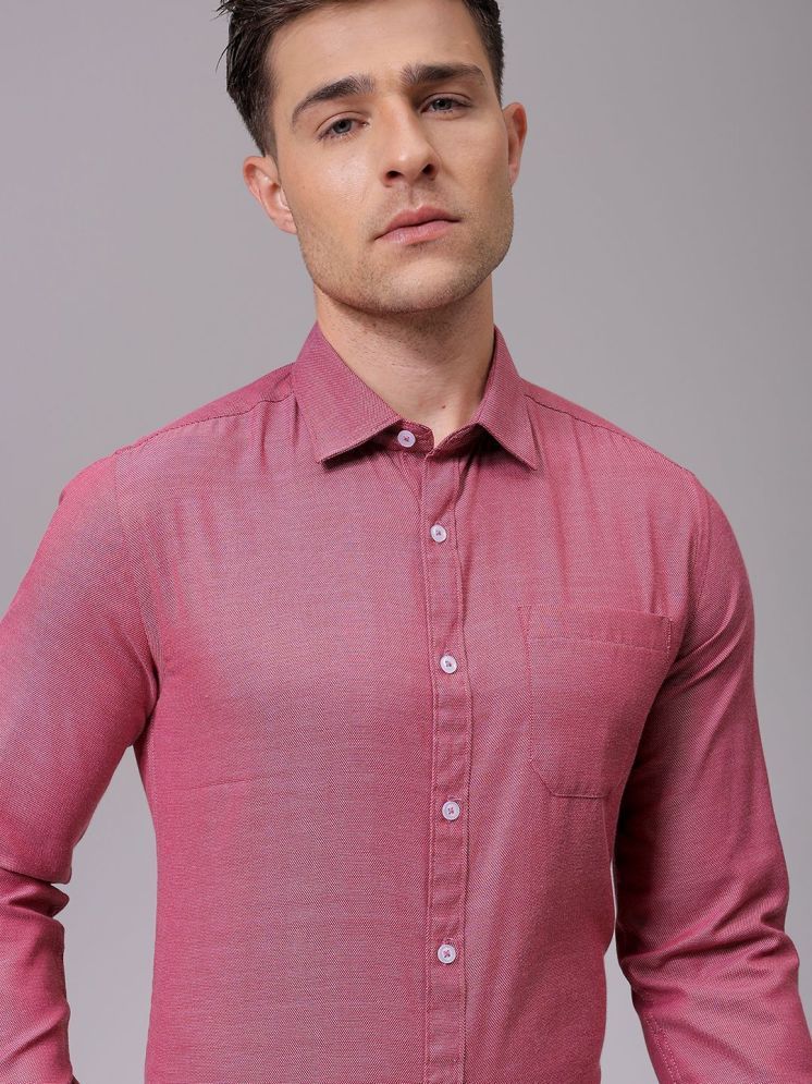     			The Indian Garage Co. Poly Cotton Slim Fit Full Sleeves Men's Formal Shirt - Magenta ( Pack of 1 )