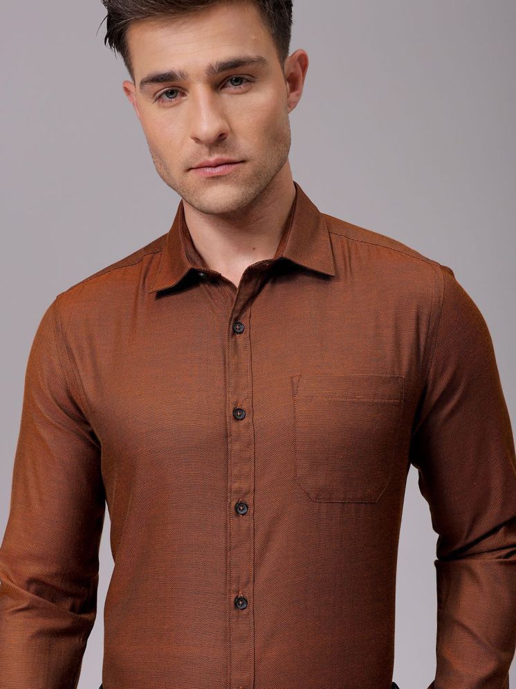     			The Indian Garage Co. Poly Cotton Slim Fit Full Sleeves Men's Formal Shirt - Brown ( Pack of 1 )