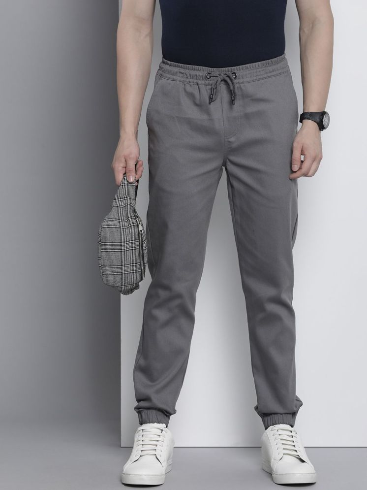     			The Indian Garage Co. Slim Flat Men's Chinos - Grey ( Pack of 1 )