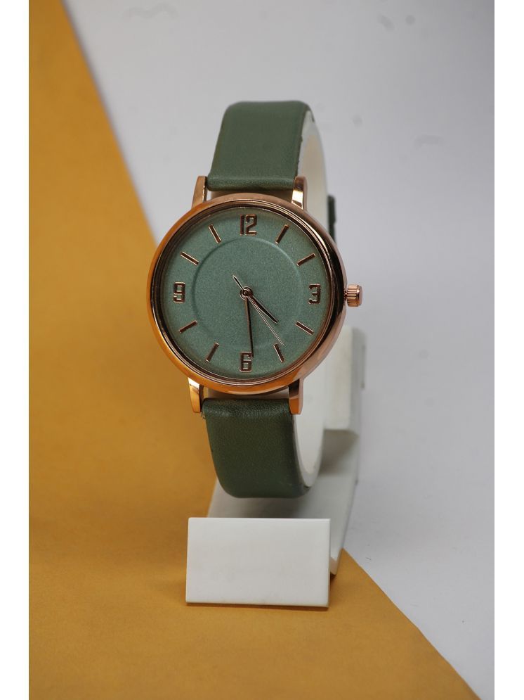     			Trex Green PU Analog Womens Watch